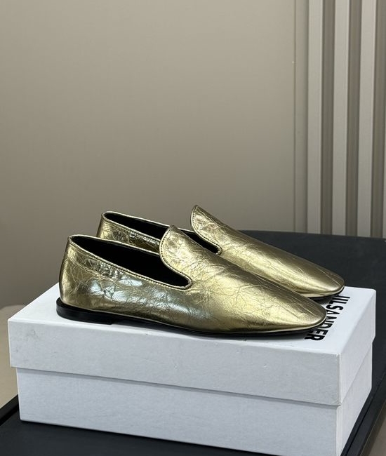 Jil Sanders Soft Waxy Leather Casual Comfortable Everyday Flats