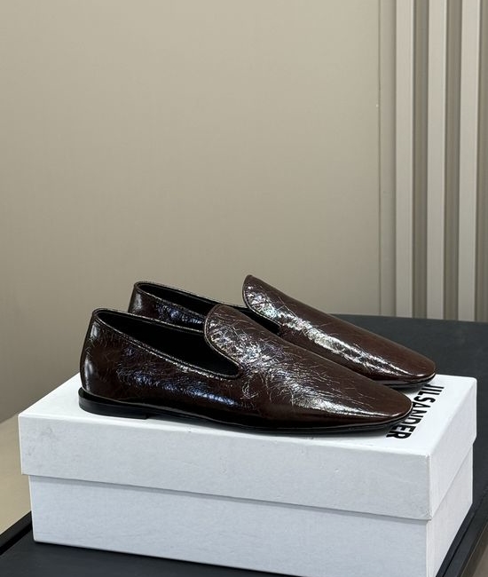 Jil Sanders Soft Waxy Leather Casual Comfortable Everyday Flats