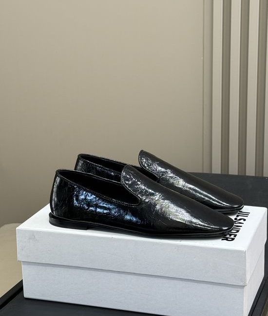 Jil Sanders Soft Waxy Leather Casual Comfortable Everyday Flats