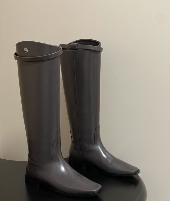 Toteme Square Toe Leather Knee High Riding Boots