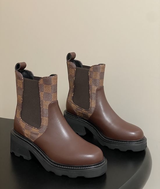 Louis Vuitton LV Colorblock Platform Chelsea Ankle Boots with Elastic Panels