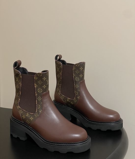 Louis Vuitton LV Colorblock Platform Chelsea Ankle Boots with Elastic Panels