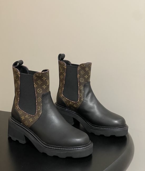 Louis Vuitton LV Colorblock Platform Chelsea Ankle Boots with Elastic Panels