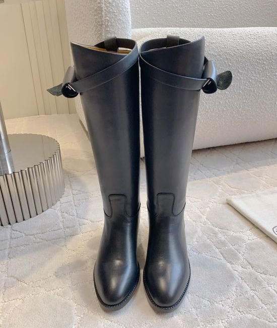 Hermes Classic Knee High Boots Leather Or Canvas Upper