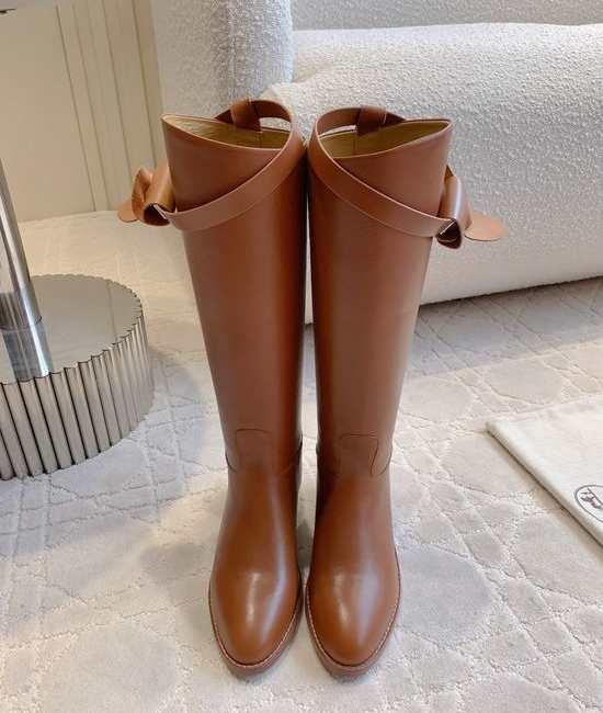 Hermes Classic Knee High Boots Leather Or Canvas Upper