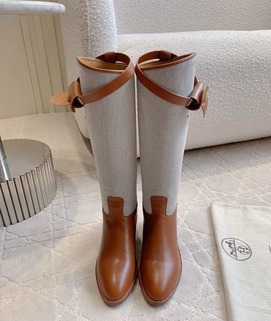 Hermes Classic Knee High Boots Leather Or Canvas Upper