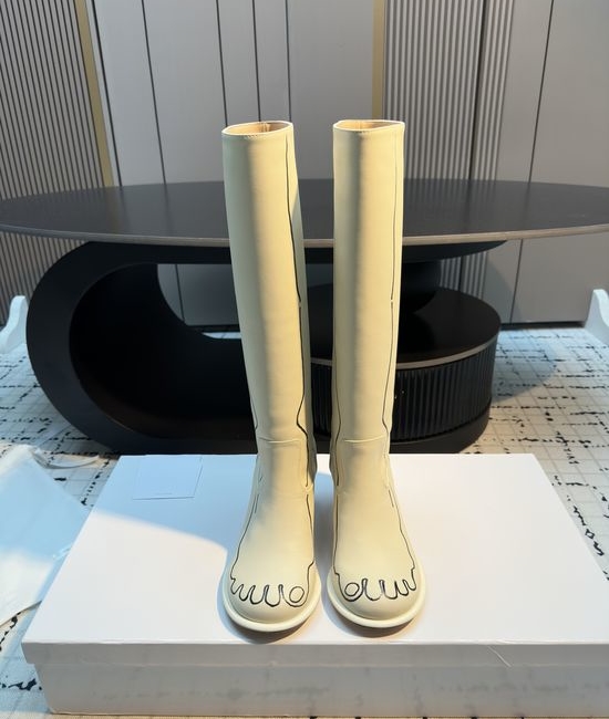 The Row Artisan Hand Painted Calfskin High Boots Unique Premium Footwear