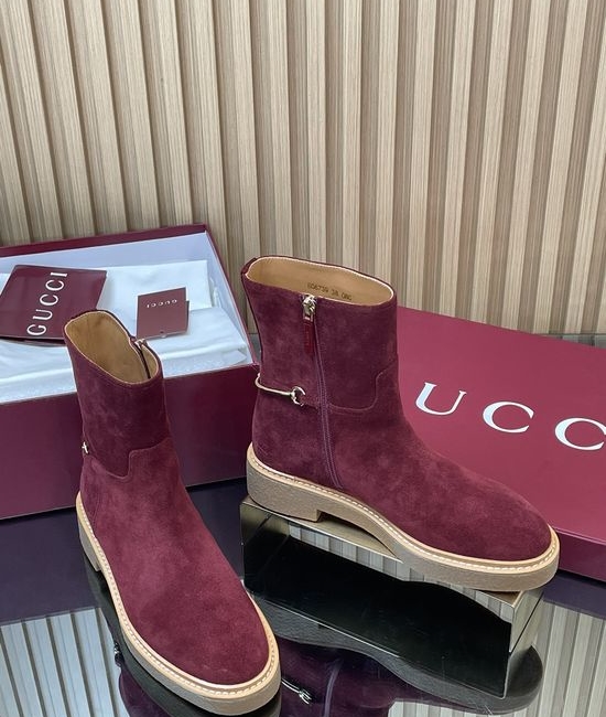 Gucci Velvet Suede Horsebit Chelsea Ankle Boots