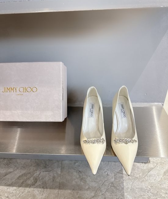 Jimmy Choo Pointed Toe High Heel Genuine Leather Fashion Elegant Dress Shoes