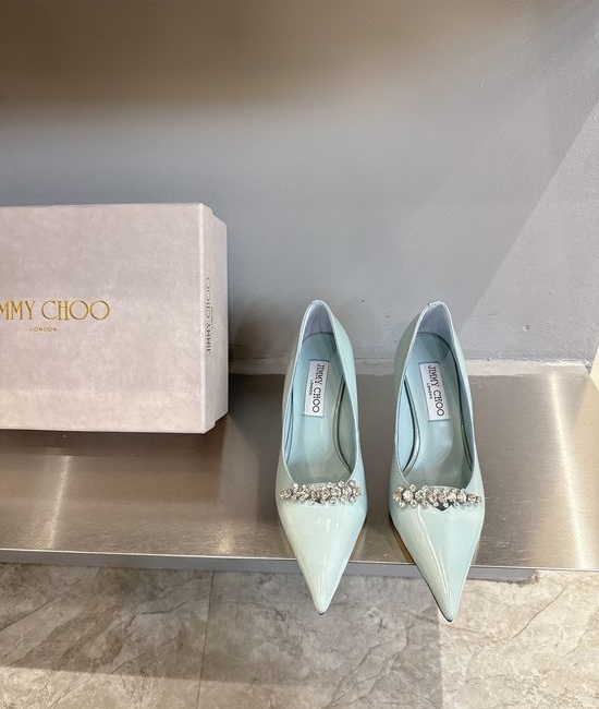 Jimmy Choo Pointed Toe High Heel Genuine Leather Fashion Elegant Dress Shoes