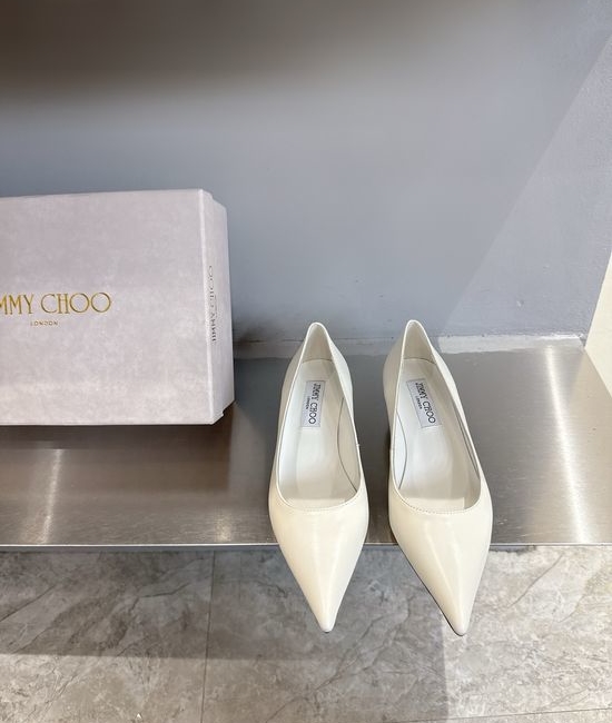 Jimmy Choo Pointed Toe Low Heel Genuine Leather Comfort Elegant Dress Shoes