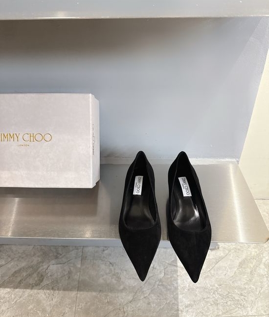 Jimmy Choo Pointed Toe Low Heel Genuine Leather Comfort Elegant Dress Shoes