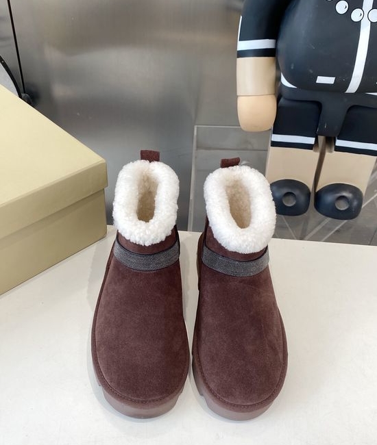 Brunello Cucinelli Cozy Plush Lining Slip On Boots Comfortable Outsole