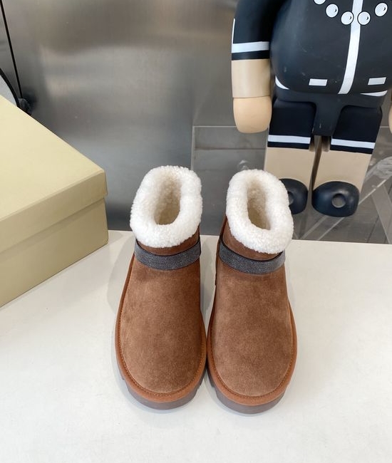 Brunello Cucinelli Cozy Plush Lining Slip On Boots Comfortable Outsole