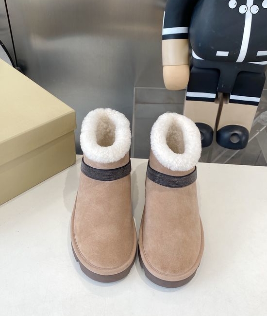 Brunello Cucinelli Cozy Plush Lining Slip On Boots Comfortable Outsole