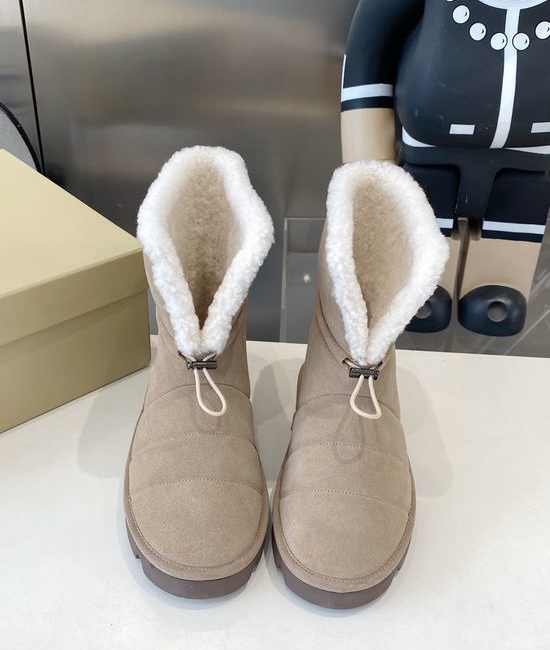 Brunello Cucinelli Warm Soft Plush Lining Ankle Boots Non Slip Outsole