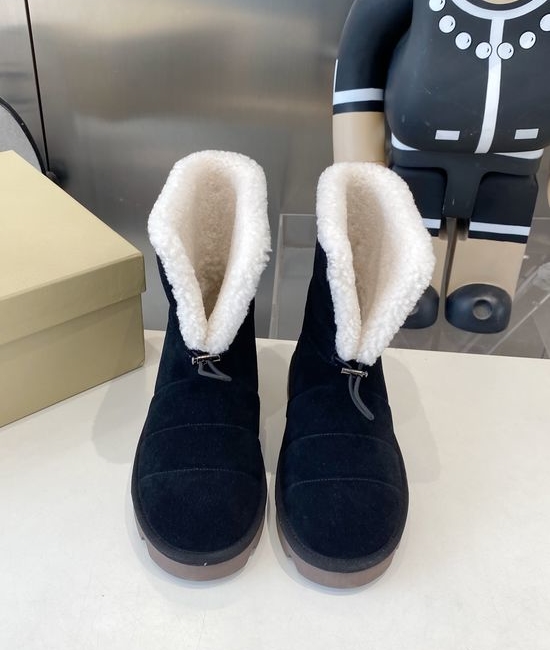 Brunello Cucinelli Warm Soft Plush Lining Ankle Boots Non Slip Outsole