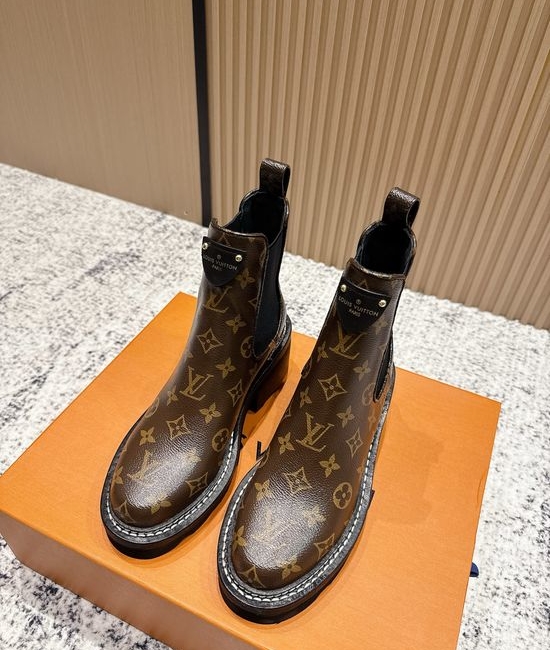 Louis Vuitton LV Classic Printed Ankle Boots Easy Slip-on Comfortable Elevated