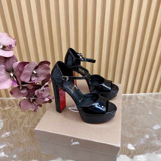 Christian Louboutine Handmade Rose Decor High Heel Dress Sandals Premium