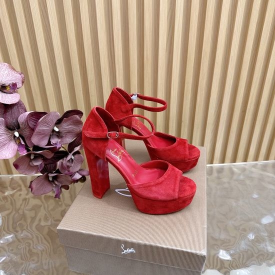 Christian Louboutine Handmade Rose Decor High Heel Dress Sandals Premium