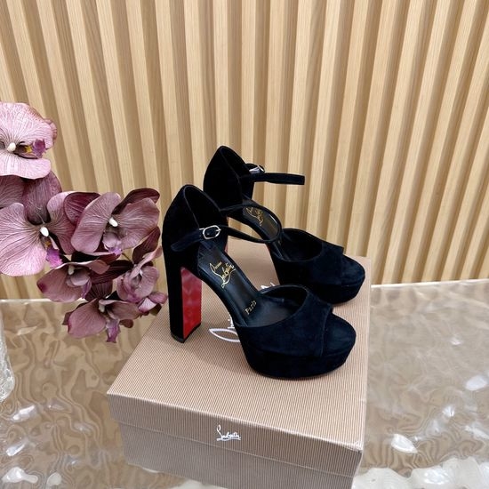 Christian Louboutine Handmade Rose Decor High Heel Dress Sandals Premium