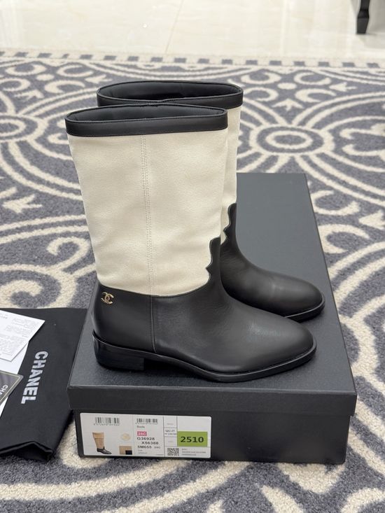 Chanel Suede Spliced Ankle Boots Soft Comfortable Leather Footwear