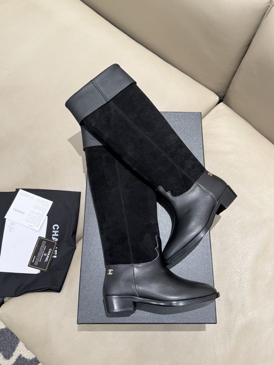Chanel Suede Leather Ankle Boots Soft Lined Comfortable Footwear