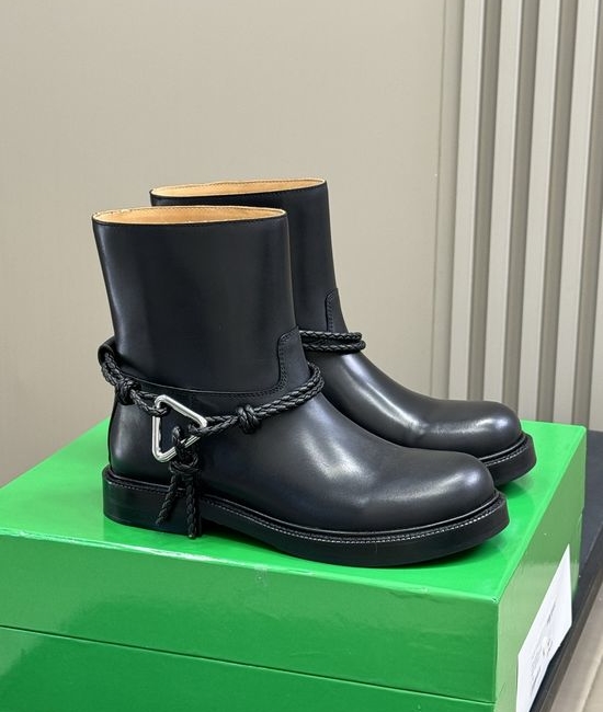 Bottega Veneta BV Knotted Ankle Boots with Metal Buckle Detail