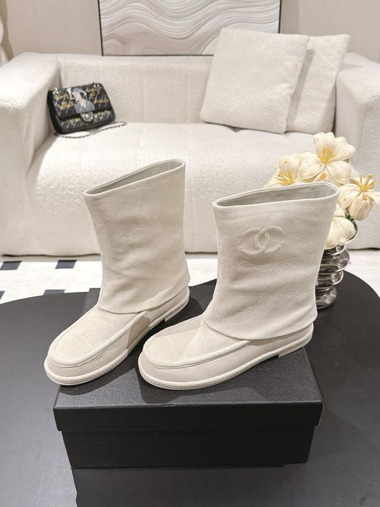 Chanel Suede Flat Boots Soft Comfortable Anti-Slip Durable