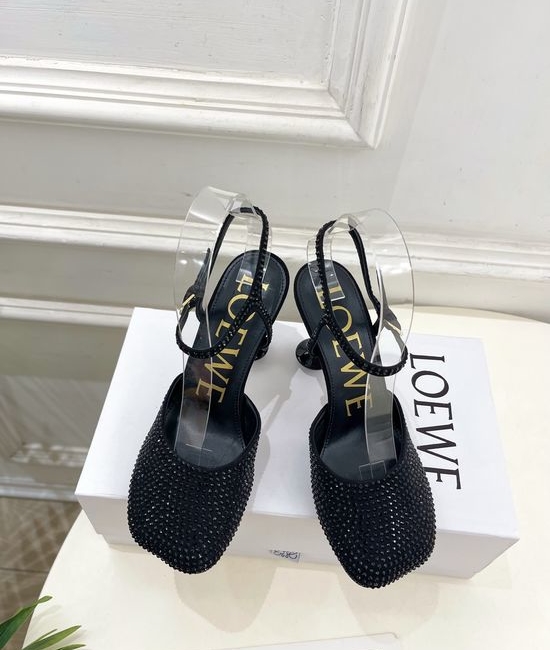 Loewe Rhinestone Decor Ballet Flats Elegant Multi Heel Height Footwear