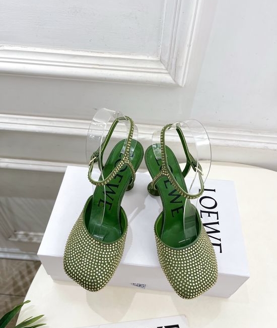 Loewe Rhinestone Decor Ballet Flats Elegant Multi Heel Height Footwear