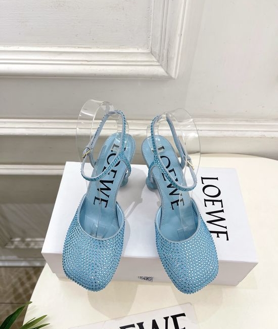 Loewe Rhinestone Decor Ballet Flats Elegant Multi Heel Height Footwear