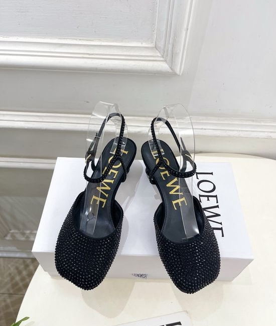 Loewe Rhinestone Decor Ballet Flats Elegant Multi Heel Height Footwear