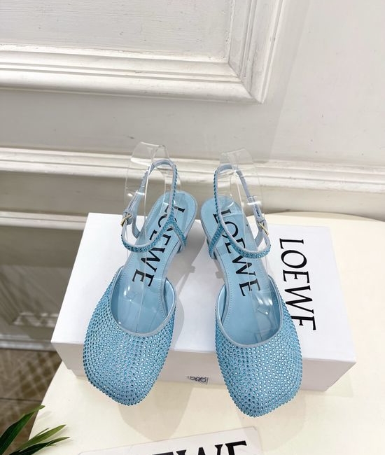 Loewe Rhinestone Decor Ballet Flats Elegant Multi Heel Height Footwear