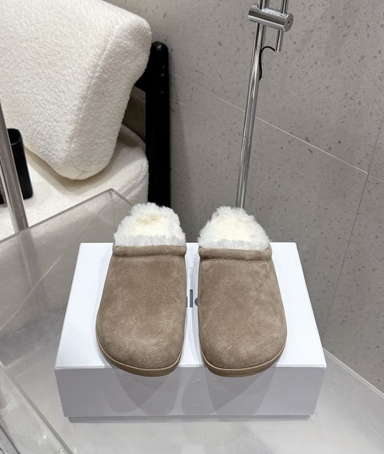 Alo Warm Fuzzy Lined Slippers Non-slip Wear-resistant Sole