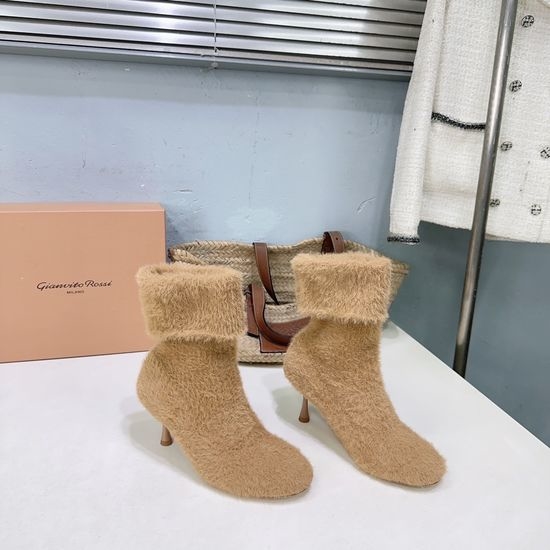 Gianvito Rossi Stretchy Knit Heeled Ankle Boots Comfortable Stable