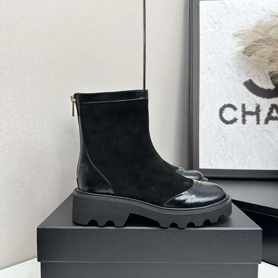 Chanel Genuine Leather Ankle Boots Premium Quality