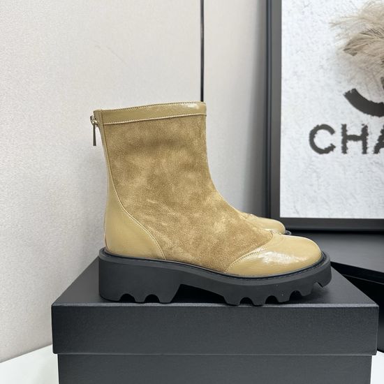 Chanel Genuine Leather Ankle Boots Premium Quality