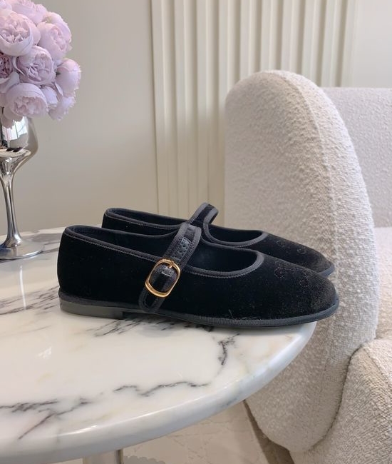Celine Velvet Mary Jane Flat Shoes Comfortable Elegant