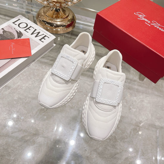 Roger Viver RV Rhinestone Buckle Comfortable Soft Casual Daily Sneakers