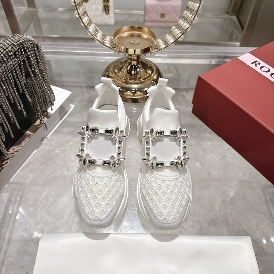 Roger Viver RV Rhinestone Buckle Breathable Casual Daily Walking Sneakers