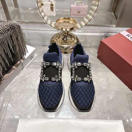 Roger Viver RV Rhinestone Buckle Breathable Casual Daily Walking Sneakers