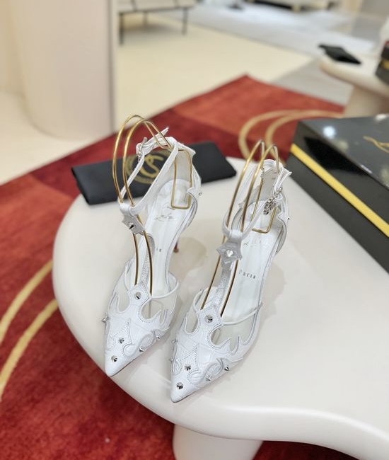 Christian Louboutine Elegant Stiletto Heel Sandals with Textured Upper