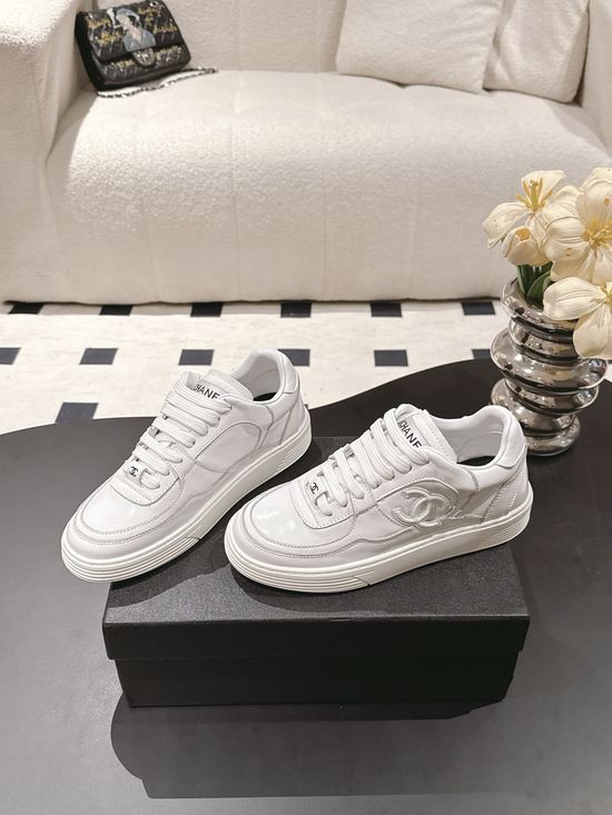 Chanel Premium Oil Wax Leather Casual Sneaker Low Heel Comfortable