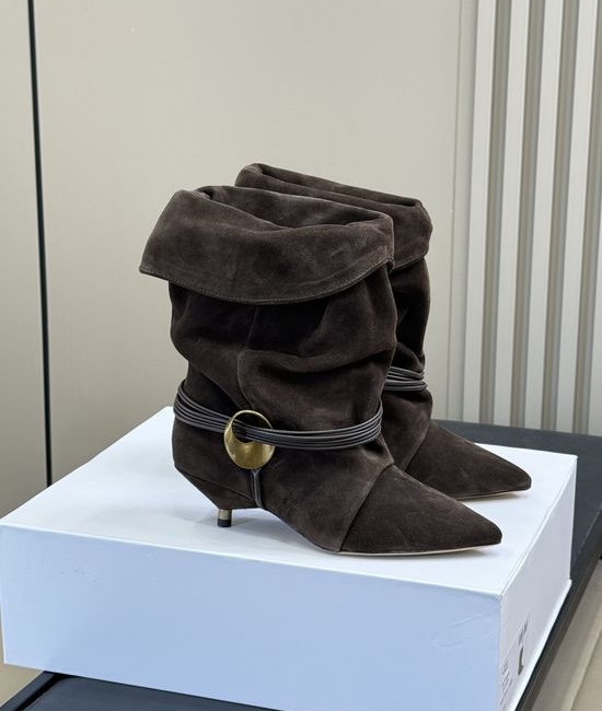 Max Mara Premium Suede Fashion Boots With Fine Workmanship