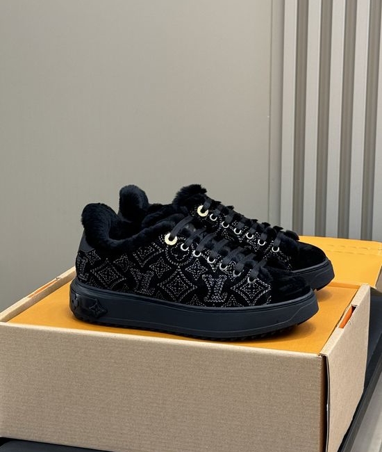 Louis Vuitton LV Embroidered Warm Fleece Lined Elevated Sneakers