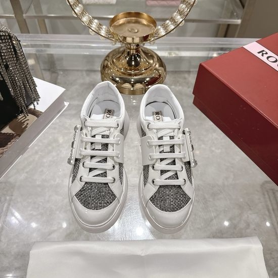 Roger Viver RV Diamond Buckle Thick Sole Casual Shoes Comfortable Daily Wear