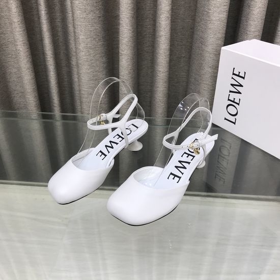 Loewe Luxury Smooth Leather Decorative Heeled Sandals