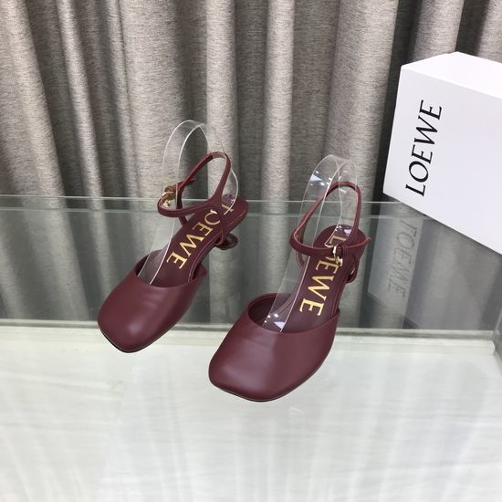 Loewe Luxury Smooth Leather Decorative Heeled Sandals