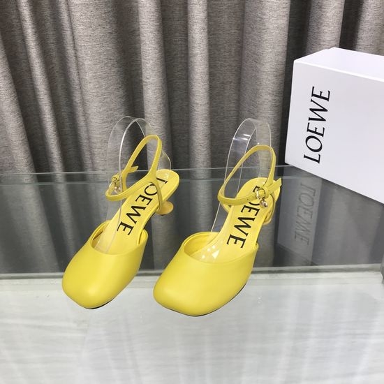 Loewe Luxury Smooth Leather Decorative Heeled Sandals